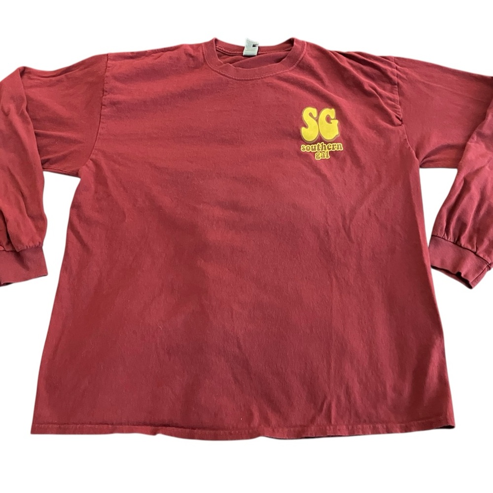 Southern Gal Red Long Sleeve Tee with fall design on back. Great condition.